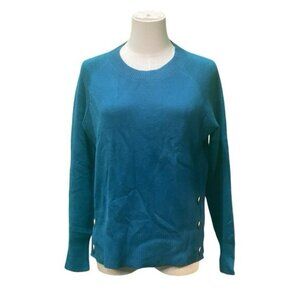 Talbots Petites Cotton Blend Teal Pullover Sweater Size S/P
